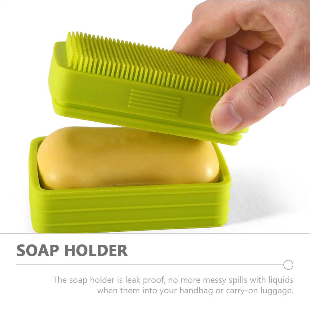 Porte-savon avec brosse - Accessoire de douche - Éponge exfoliante pour le bain/pour le corps